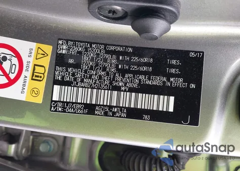 2017 Lexus Nx 200T F Sport из США, поврежденный, VIN JTJBARBZ7H2135611